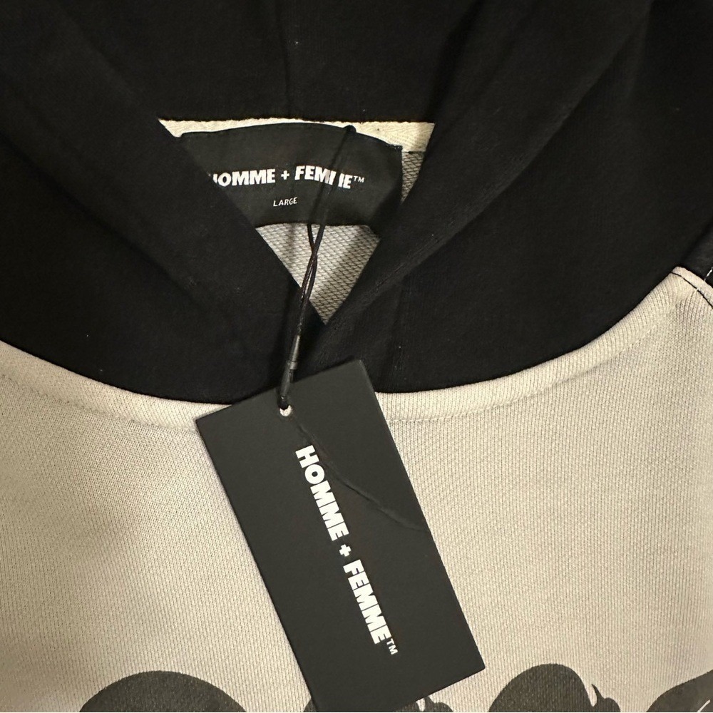 Homme‎ Femme Black and Gray Graphic Hoodie - Picture 3 of 7